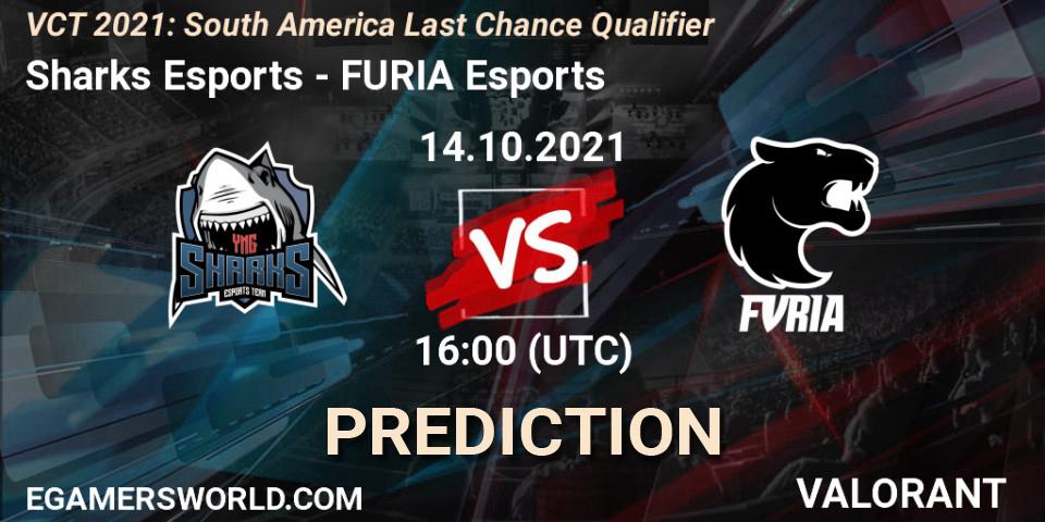 Sharks Esports vs FURIA Esports: Match Prediction. 14.10.2021 at 16:00, VALORANT, VCT 2021: South America Last Chance Qualifier