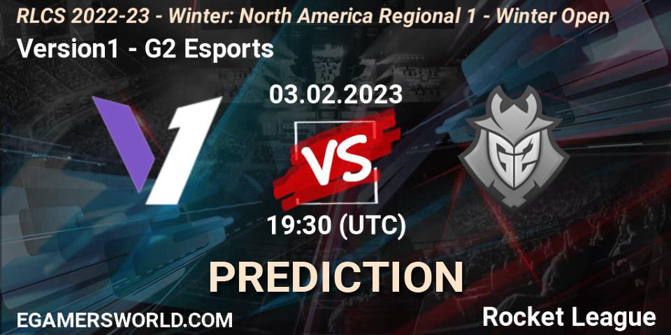 Version1 vs G2 Esports: Match Prediction. 03.02.2023 at 19:30, Rocket League, RLCS 2022-23 - Winter: North America Regional 1 - Winter Open