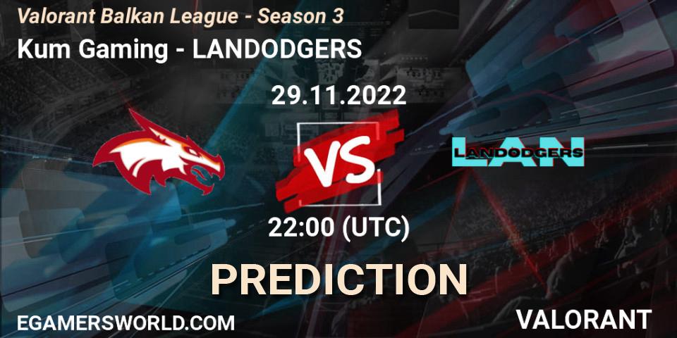 Kum Gaming vs LANDODGERS: Match Prediction. 29.11.22, VALORANT, Valorant Balkan League - Season 3