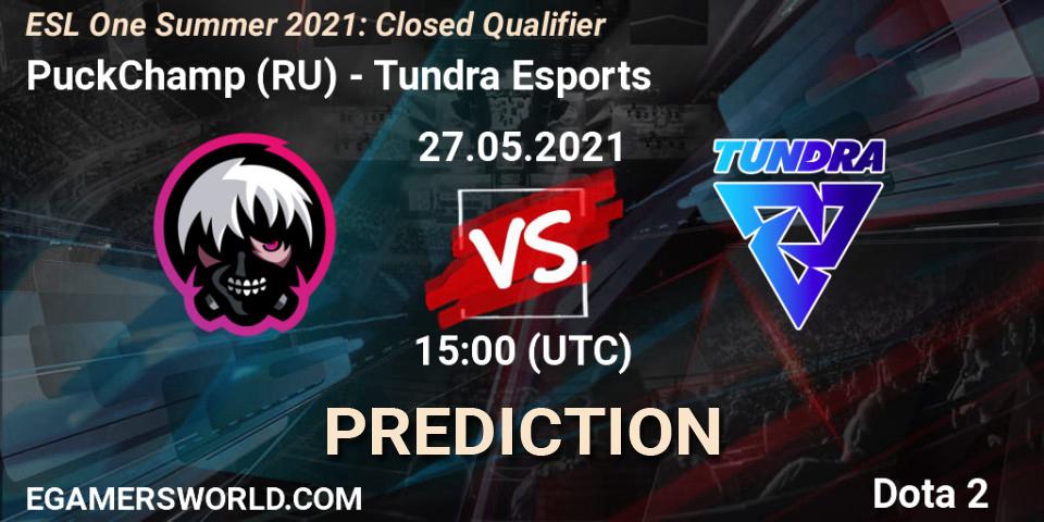 PuckChamp (RU) vs Tundra Esports: Match Prediction. 27.05.2021 at 17:33, Dota 2, ESL One Summer 2021: Closed Qualifier