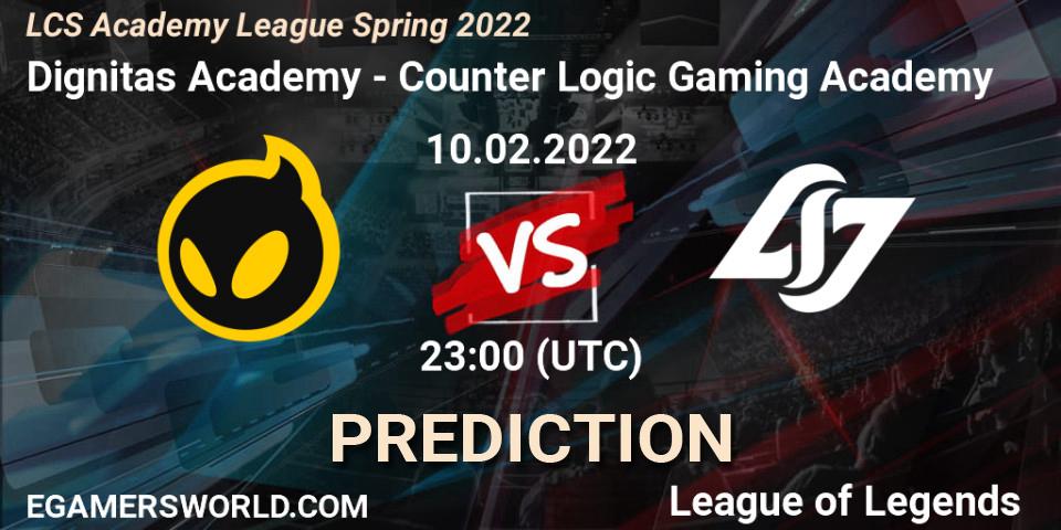 Dignitas Academy vs Counter Logic Gaming Academy: Match Prediction. 10.02.2022 at 23:00, LoL, LCS Academy League Spring 2022