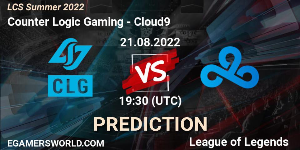 Counter Logic Gaming vs Cloud9: Match Prediction. 21.08.22, LoL, LCS Summer 2022