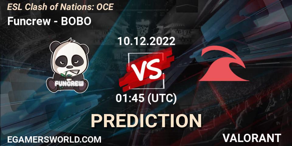 Funcrew vs BOBO: Match Prediction. 10.12.22, VALORANT, ESL Clash of Nations: OCE