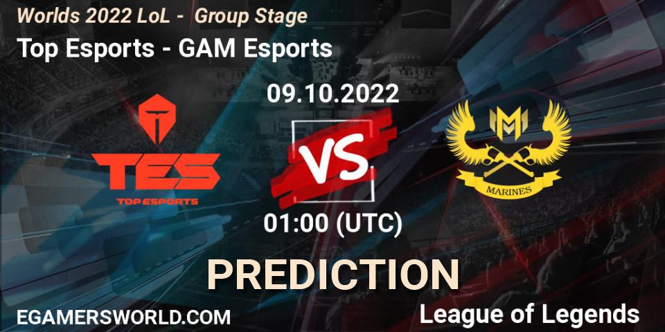 Top Esports vs GAM Esports: Match Prediction. 09.10.22, LoL, Worlds 2022 LoL - Group Stage