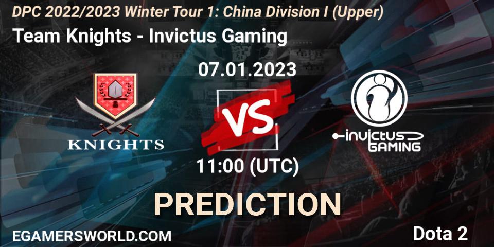 Team Knights vs Invictus Gaming: Match Prediction. 07.01.2023 at 11:12, Dota 2, DPC 2022/2023 Winter Tour 1: CN Division I (Upper)