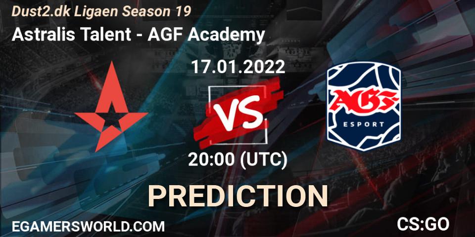 Astralis Talent vs AGF Academy: Match Prediction. 17.01.2022 at 20:00, Counter-Strike (CS2), Dust2.dk Ligaen Season 19