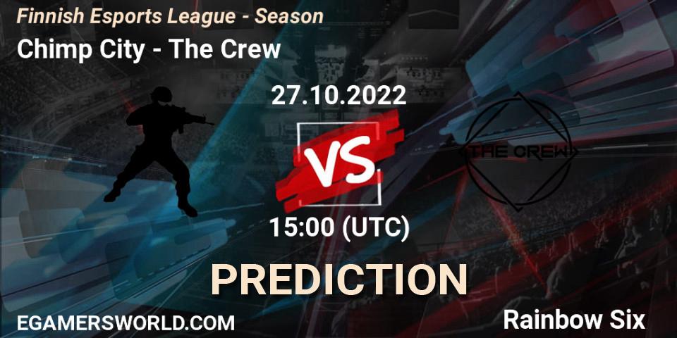 Chimp City vs The Crew: Match Prediction. 27.10.2022 at 15:00, Rainbow Six, Finnish Esports League - Season 