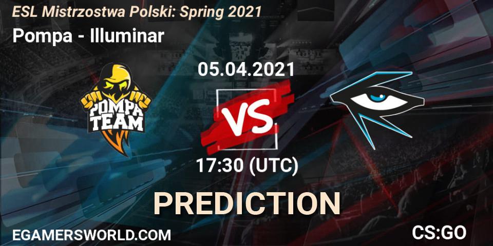 Pompa vs Illuminar: Match Prediction. 06.04.2021 at 20:00, Counter-Strike (CS2), ESL Mistrzostwa Polski: Spring 2021