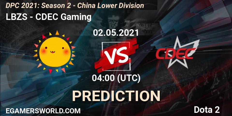 LBZS vs CDEC Gaming: Match Prediction. 02.05.2021 at 03:56, Dota 2, DPC 2021: Season 2 - China Lower Division