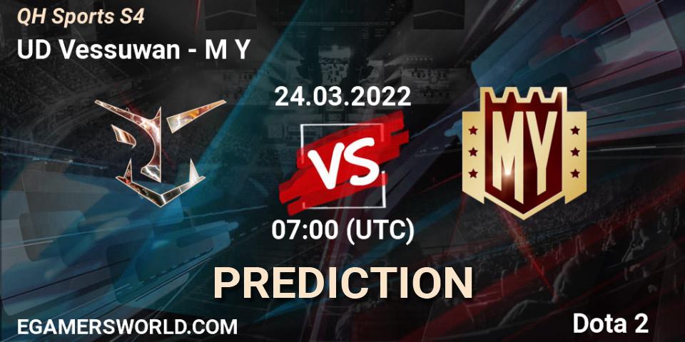 UD Vessuwan vs M Y: Match Prediction. 24.03.2022 at 06:57, Dota 2, QH Sports S4