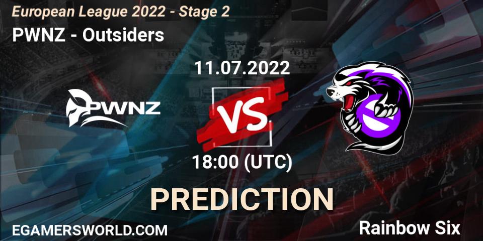 PWNZ vs Outsiders: Match Prediction. 11.07.22, Rainbow Six, European League 2022 - Stage 2