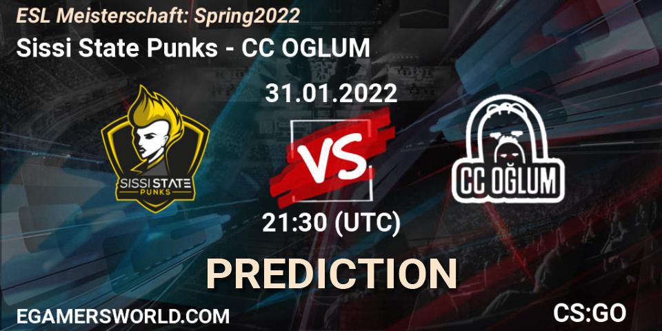 Sissi State Punks vs CC OGLUM: Match Prediction. 31.01.2022 at 21:30, Counter-Strike (CS2), ESL Meisterschaft: Spring 2022