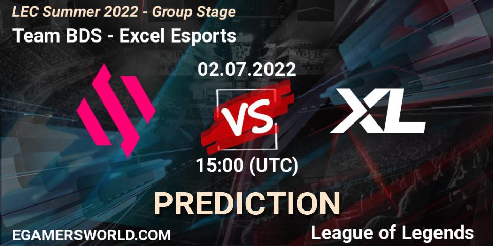 Team BDS vs Excel Esports: Match Prediction. 02.07.22, LoL, LEC Summer 2022 - Group Stage