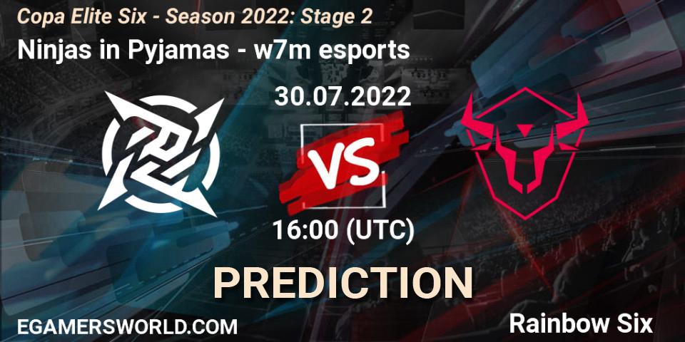 Ninjas in Pyjamas vs w7m esports: Match Prediction. 30.07.2022 at 16:00, Rainbow Six, Copa Elite Six - Season 2022: Stage 2