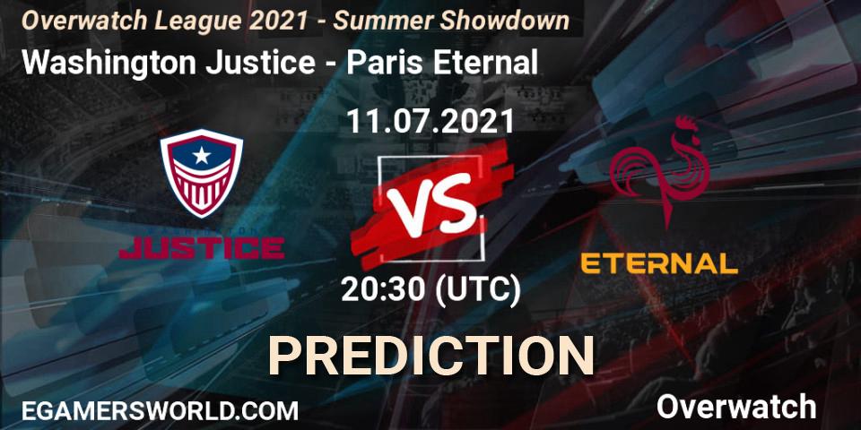Washington Justice vs Paris Eternal: Match Prediction. 11.07.2021 at 19:00, Overwatch, Overwatch League 2021 - Summer Showdown