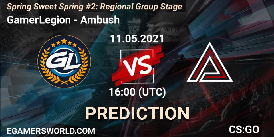 GamerLegion vs Ambush: Match Prediction. 11.05.2021 at 16:00, Counter-Strike (CS2), Spring Sweet Spring #2: Regional Group Stage