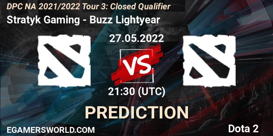 Stratyk Gaming vs Buzz Lightyear: Match Prediction. 27.05.2022 at 21:38, Dota 2, DPC NA 2021/2022 Tour 3: Closed Qualifier