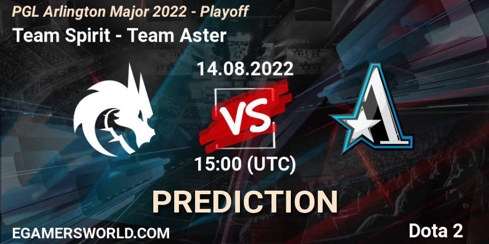 Team Spirit vs Team Aster: Match Prediction. 14.08.22, Dota 2, PGL Arlington Major 2022 - Playoff
