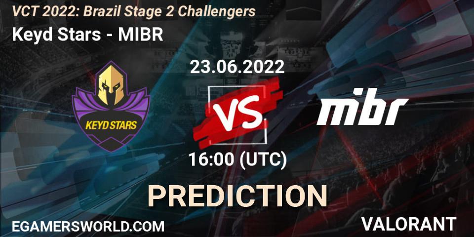 Keyd Stars vs MIBR: Match Prediction. 23.06.2022 at 16:15, VALORANT, VCT 2022: Brazil Stage 2 Challengers