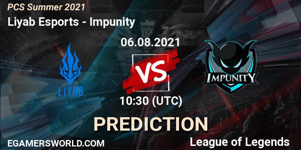 Liyab Esports vs Impunity: Match Prediction. 06.08.2021 at 11:50, LoL, PCS Summer 2021