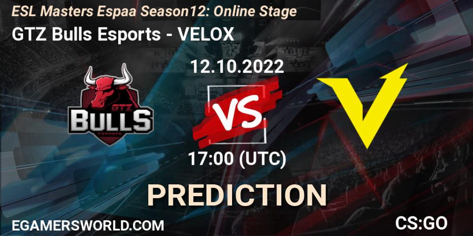 GTZ Bulls Esports vs VELOX: Match Prediction. 12.10.2022 at 17:00, Counter-Strike (CS2), ESL Masters España Season 12: Online Stage