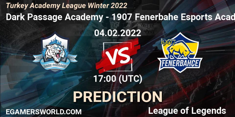 Dark Passage Academy vs 1907 Fenerbahçe Esports Academy: Match Prediction. 04.02.2022 at 17:00, LoL, Turkey Academy League Winter 2022