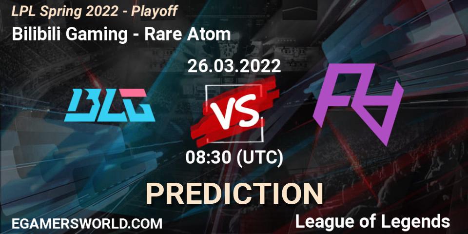 Bilibili Gaming vs Rare Atom: Match Prediction. 26.03.2022 at 08:45, LoL, LPL Spring 2022 - Playoff