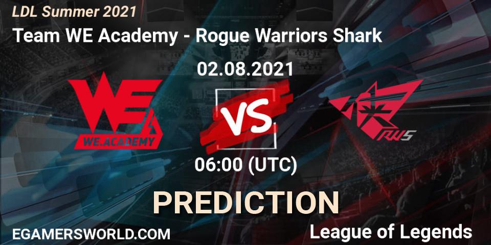 Team WE Academy vs Rogue Warriors Shark: Match Prediction. 02.08.21, LoL, LDL Summer 2021