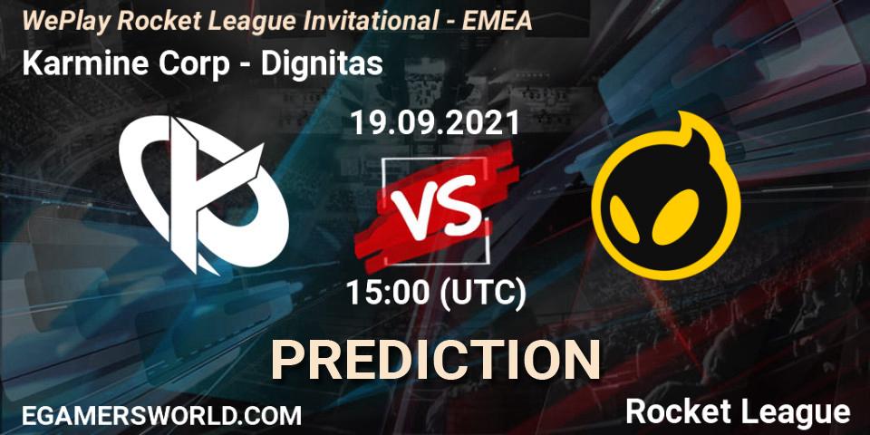 Karmine Corp vs Dignitas: Match Prediction. 19.09.2021 at 15:00, Rocket League, WePlay Rocket League Invitational - EMEA