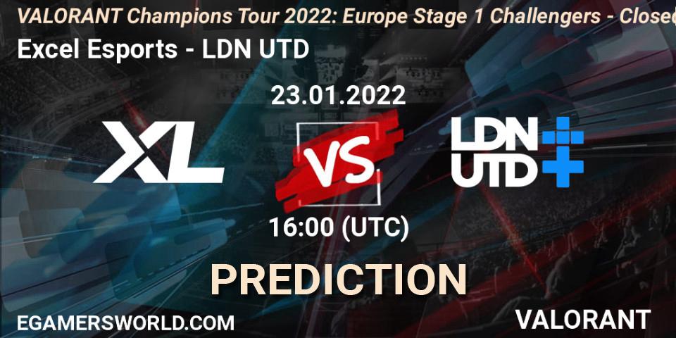 Excel Esports vs LDN UTD: Match Prediction. 23.01.2022 at 16:00, VALORANT, VCT 2022: Europe Stage 1 Challengers - Closed Qualifier 2