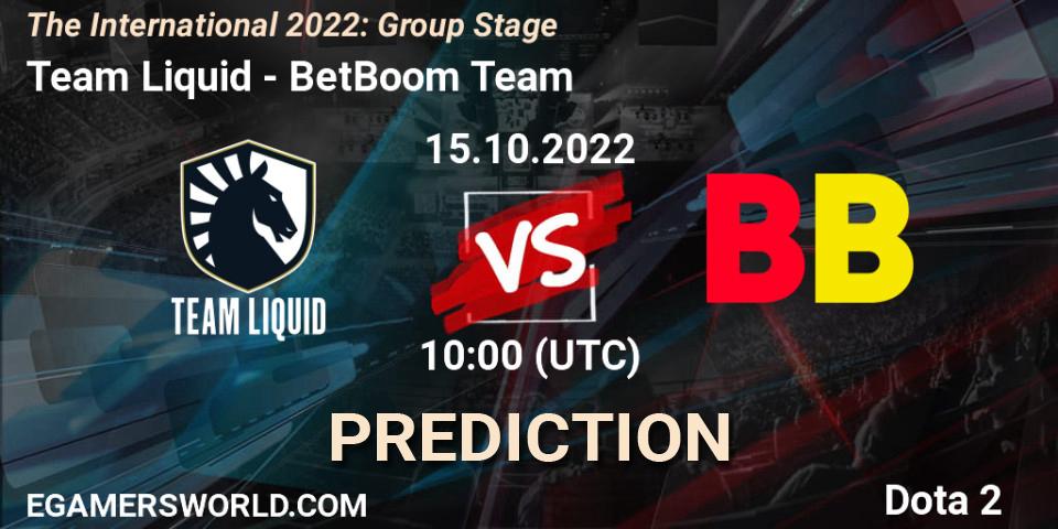 Team Liquid vs BetBoom Team: Match Prediction. 15.10.2022 at 11:21, Dota 2, The International 2022: Group Stage