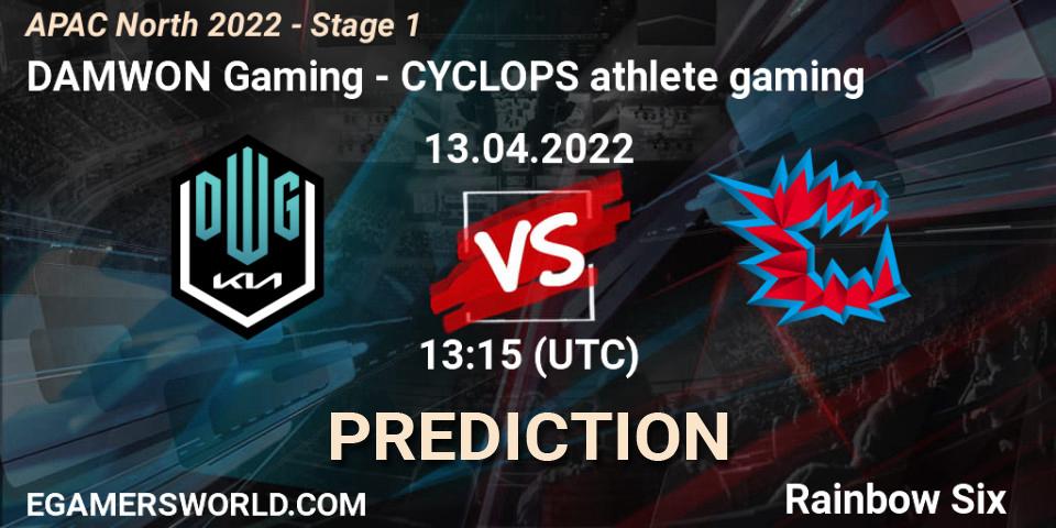 DAMWON Gaming vs CYCLOPS athlete gaming: Match Prediction. 13.04.2022 at 13:15, Rainbow Six, APAC North 2022 - Stage 1