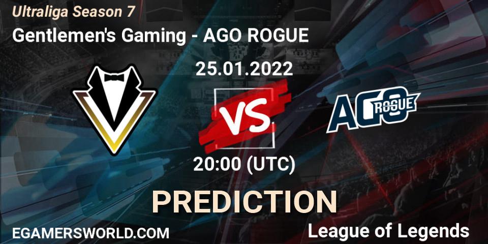 Gentlemen's Gaming vs AGO ROGUE: Match Prediction. 25.01.2022 at 20:10, LoL, Ultraliga Season 7