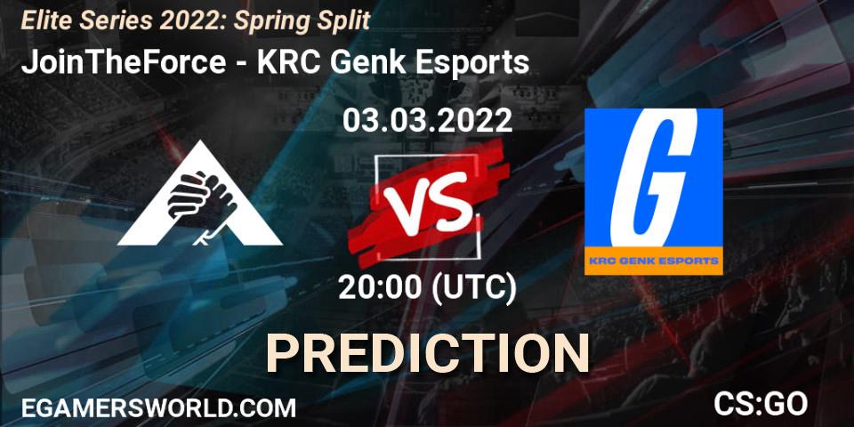 JoinTheForce vs KRC Genk Esports: Match Prediction. 03.03.2022 at 19:00, Counter-Strike (CS2), Elite Series 2022: Spring Split