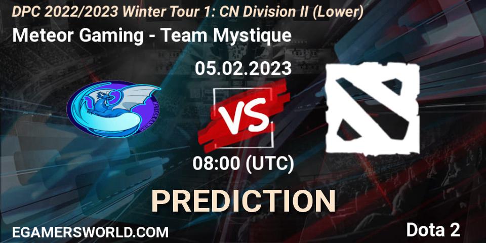 Meteor Gaming vs Team Mystique: Match Prediction. 05.02.23, Dota 2, DPC 2022/2023 Winter Tour 1: CN Division II (Lower)