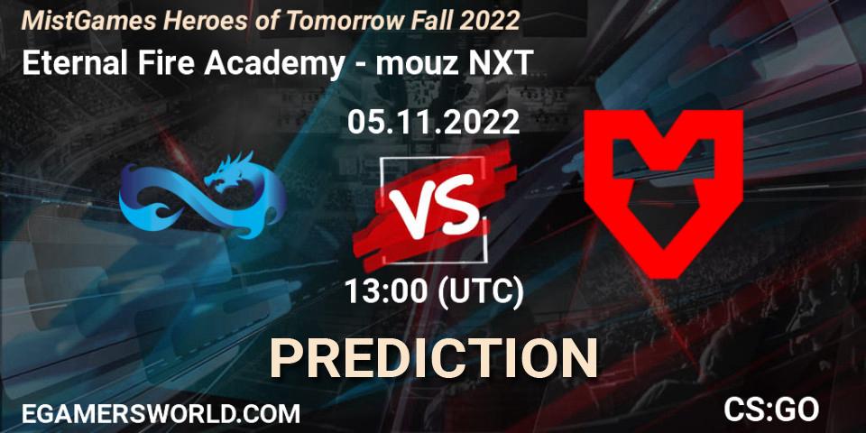 Eternal Fire Academy vs mouz NXT: Match Prediction. 05.11.2022 at 13:00, Counter-Strike (CS2), MistGames Heroes of Tomorrow Fall 2022