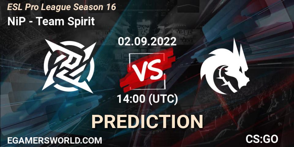 NiP vs Team Spirit: Match Prediction. 02.09.2022 at 14:00, Counter-Strike (CS2), ESL Pro League Season 16