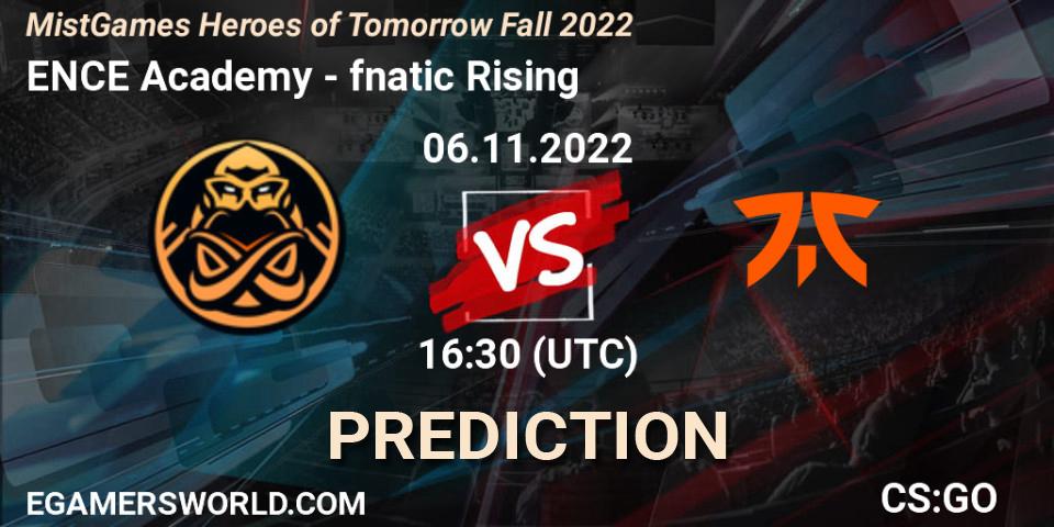 ENCE Academy vs fnatic Rising: Match Prediction. 06.11.2022 at 16:30, Counter-Strike (CS2), MistGames Heroes of Tomorrow Fall 2022