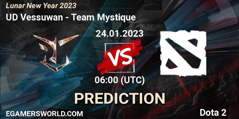 UD Vessuwan vs Team Mystique: Match Prediction. 24.01.2023 at 06:00, Dota 2, Lunar New Year 2023