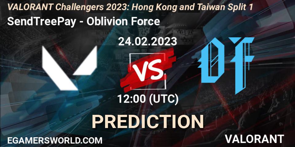 SendTreePay vs Oblivion Force: Match Prediction. 24.02.2023 at 10:00, VALORANT, VALORANT Challengers 2023: Hong Kong and Taiwan Split 1