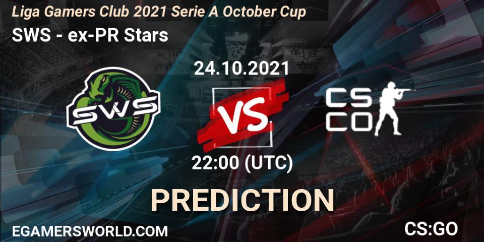 SWS vs ex-PR Stars: Match Prediction. 24.10.2021 at 22:00, Counter-Strike (CS2), Liga Gamers Club 2021 Serie A October Cup