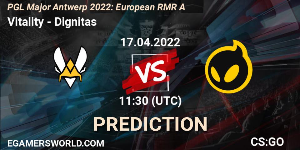 Vitality vs Dignitas: Match Prediction. 17.04.22, CS2 (CS:GO), PGL Major Antwerp 2022: European RMR A