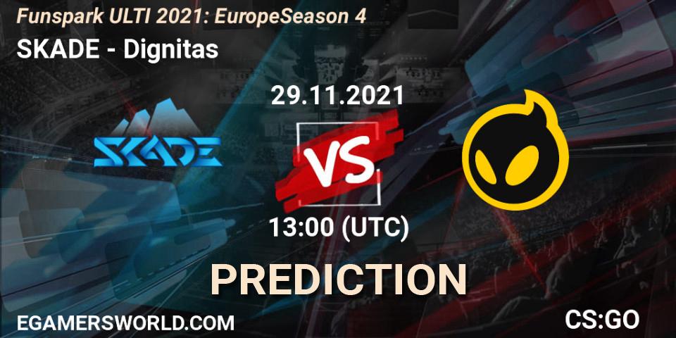 SKADE vs Dignitas: Match Prediction. 29.11.2021 at 13:00, Counter-Strike (CS2), Funspark ULTI 2021: Europe Season 4