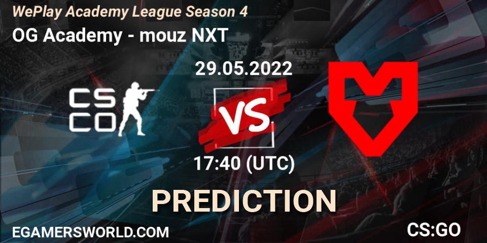 OG Academy vs mouz NXT: Match Prediction. 29.05.2022 at 17:00, Counter-Strike (CS2), WePlay Academy League Season 4