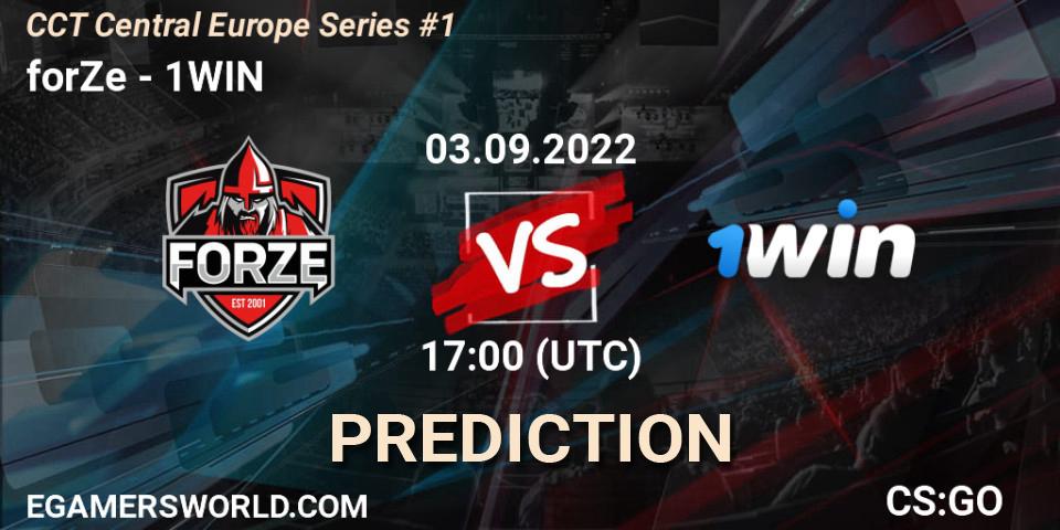 forZe vs 1WIN: Match Prediction. 03.09.2022 at 17:40, Counter-Strike (CS2), CCT Central Europe Series #1