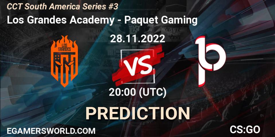 Los Grandes Academy vs Paquetá Gaming: Match Prediction. 28.11.22, CS2 (CS:GO), CCT South America Series #3