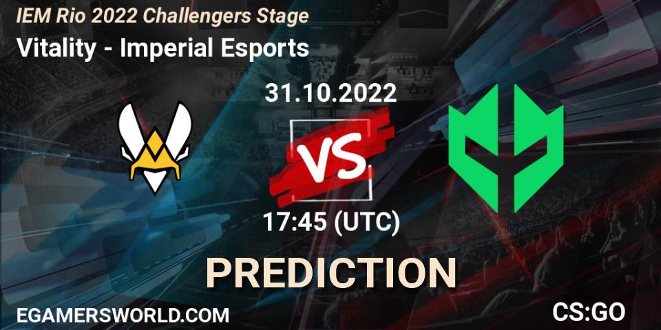 Vitality vs Imperial Esports: Match Prediction. 31.10.22, CS2 (CS:GO), IEM Rio 2022 Challengers Stage