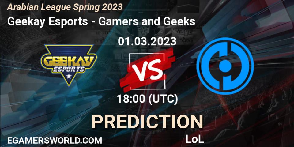 Geekay Esports vs Gamers and Geeks: Match Prediction. 08.02.2023 at 19:00, LoL, Arabian League Spring 2023