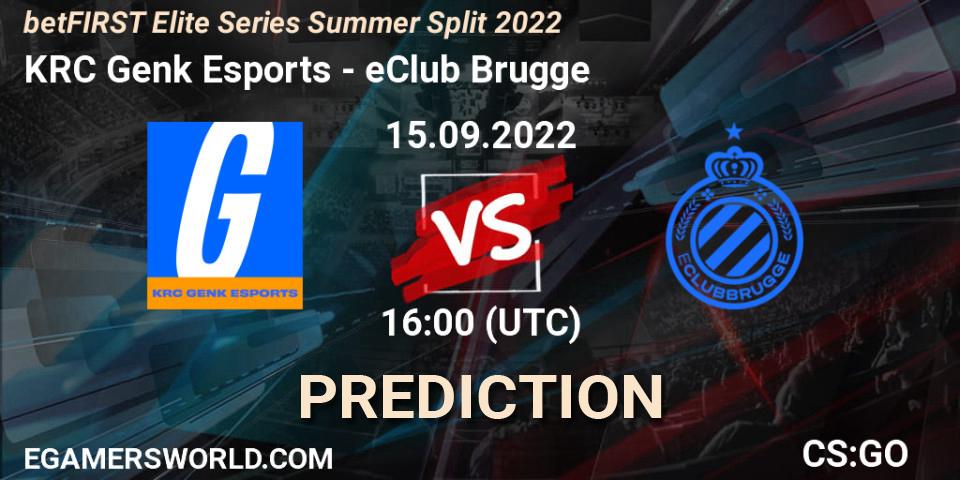 KRC Genk Esports vs eClub Brugge: Match Prediction. 15.09.2022 at 16:00, Counter-Strike (CS2), betFIRST Elite Series Summer Split 2022