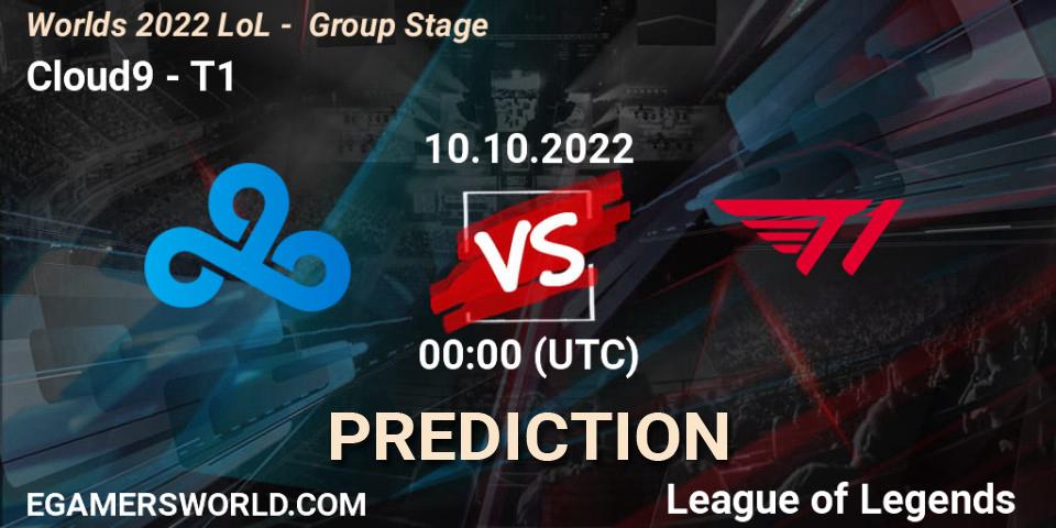 Cloud9 vs T1: Match Prediction. 10.10.2022 at 00:00, LoL, Worlds 2022 LoL - Group Stage